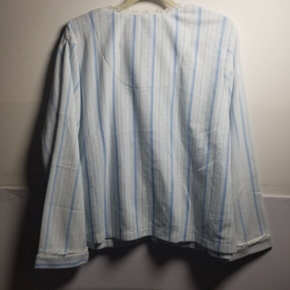 Eileen West Pastel Blue Lace Trim Cottagecore Women's Flannel Pajamas Sz 2X - Picture 4 of 11